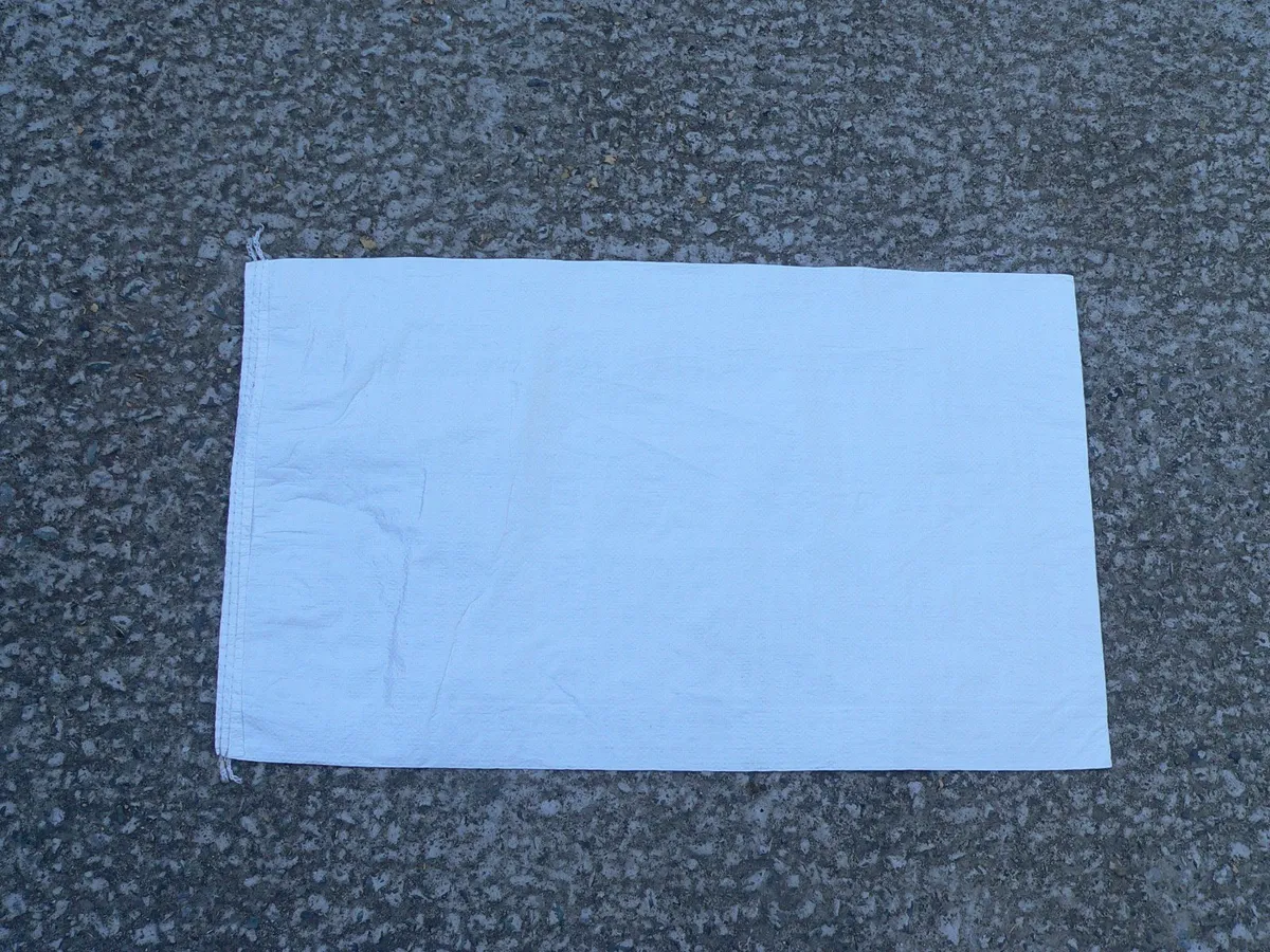 White PP Woven Bags, PP Woven with drawstring . - Image 3