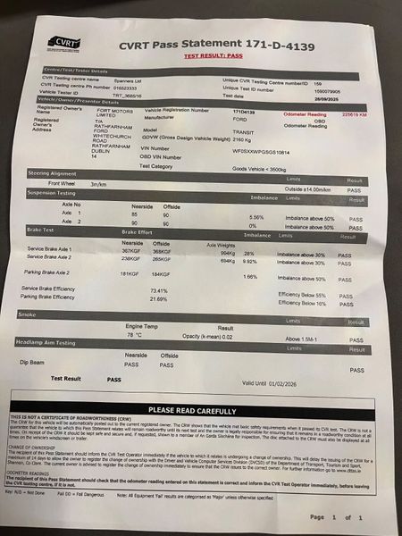 Ford Transit 2017 ( CVRT 26/09/26) 368150939