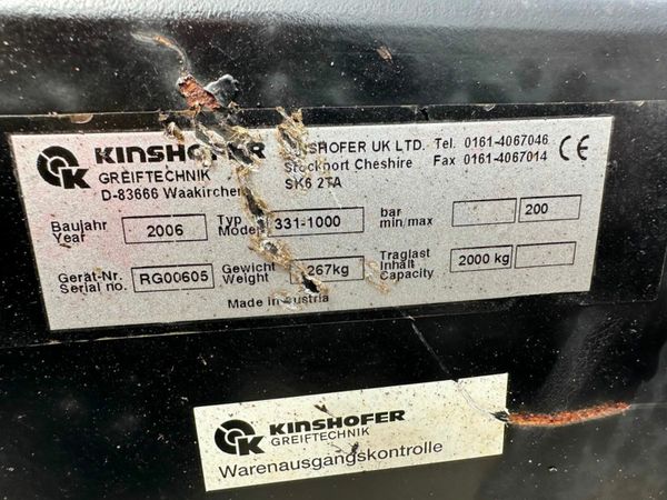 KINSHOFER 331 HYDRAULIC BLOC GRAB......Dm1. 377207598