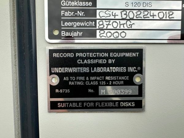 CHUBB DATA CABINET FIRE IMPACT MONEY SAFE. 377207928