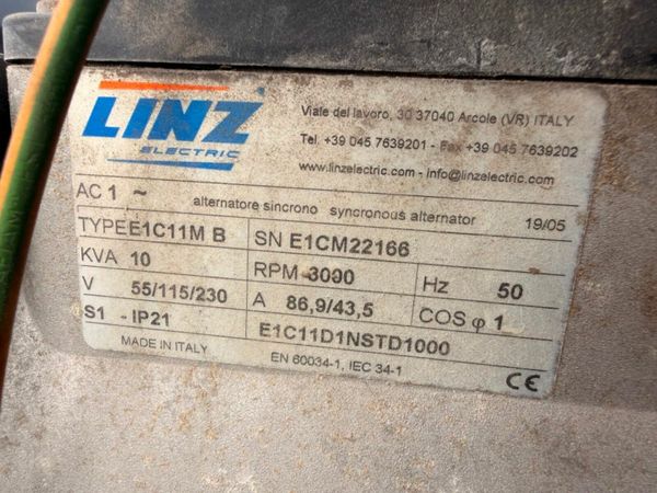 2019 MHM GENERATOR 10 KVA.....1193T 377208013