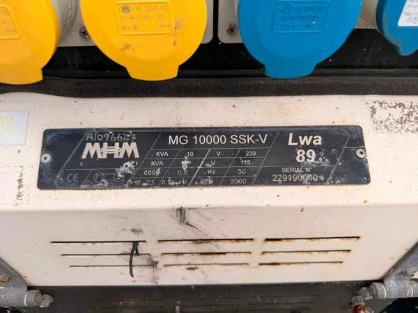 2019 MHM GENERATOR 10 KVA.....1193T 377208014