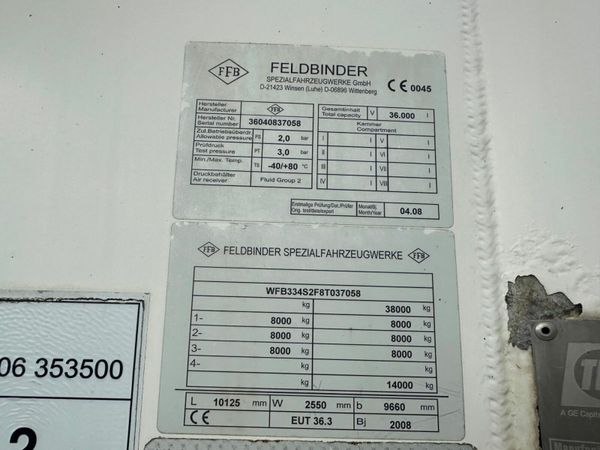 BLOWER CEMENT POWDER TANKER....FELDBINDER 377209688