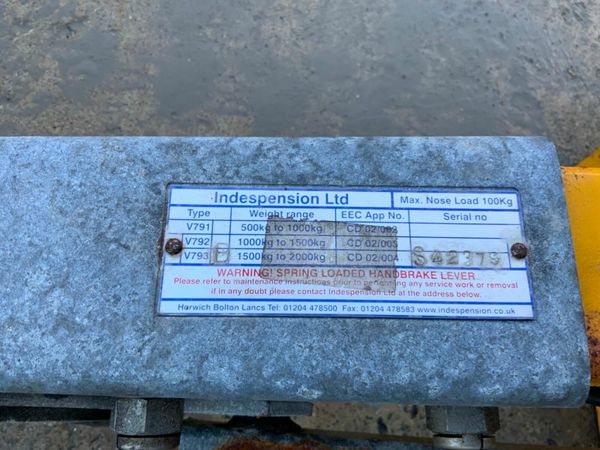 SINGLE AXLE BRAKED TRAILER ASSEMBLY. 377215977