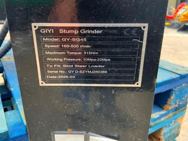 UNUSED SKID STEER STUMP GRINDER.......322w. 377216455