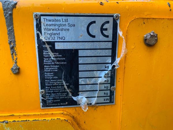 2020 THWAITES 6 TON DUMPER....1308 hours....024 377222904