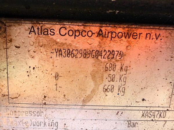 2016 ATLAS COPCO ROAD AIR COMPRESSOR..1144A 377223360