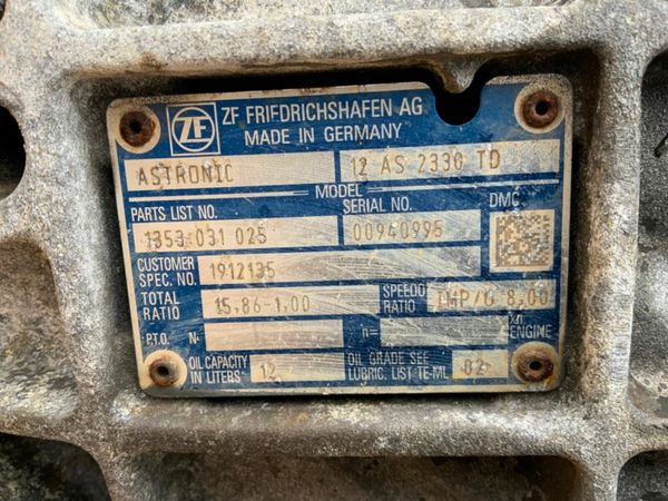 DAF CF ASTRONIC 12 SPEED AUTO GEARBOX. AS 2330 TD. 377226102