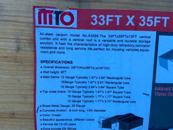 33ft  x 35ft  PORTAL FRAME STORAGE BARN ......725. 377231479