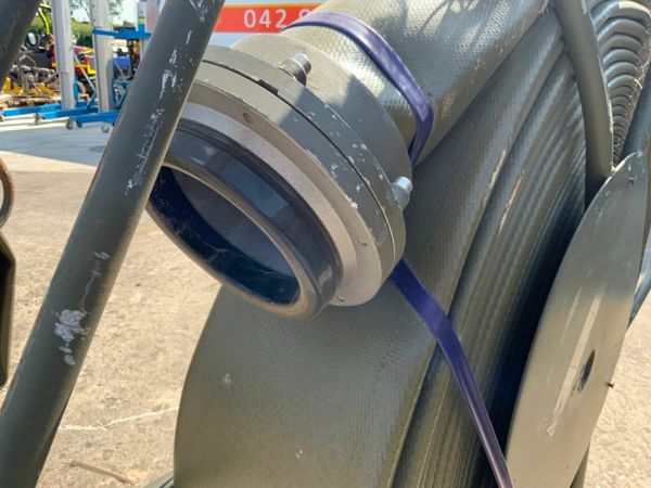 6" x 150ft LAY FLAT HOSE & REEL....EX MOD......389 377232883