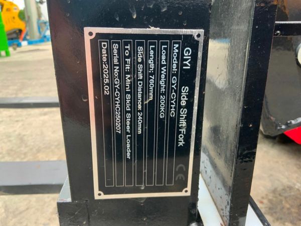 MINI SKID STEER SIDE SHIFT FORK CARRIAGE...338w. 377234130