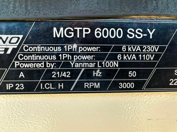 2018 GENERATOR GENSET... 6 KVA ...874 HRS..713T 377235644