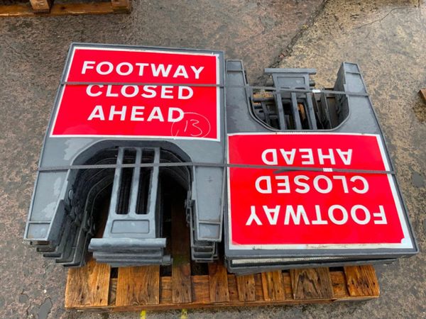 MELBA SWINTEX PLASTIC ROAD WORK SIGNS. 377237570