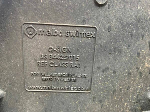 MELBA SWINTEX PLASTIC ROAD WORK SIGNS. 377237591