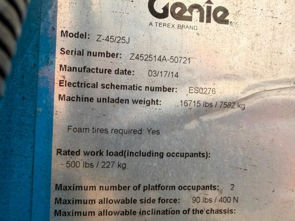 2014 GENIE Z BOOM LIFT ....KUBOTA DIESEL ...14R 379179285