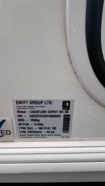 Swift Coastline Esprite Island Bed Caravan 379551705