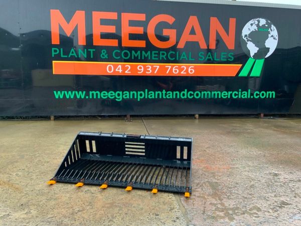 UNUSED SKID STEER STONE RAKE / BUCKET....318wa 379602788