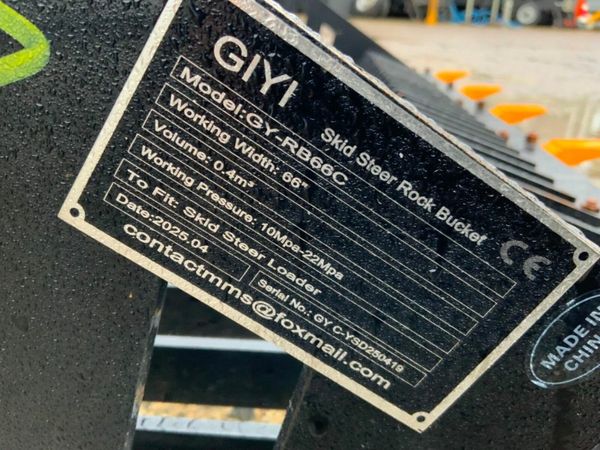 UNUSED SKID STEER STONE RAKE / BUCKET....318wa 379602791