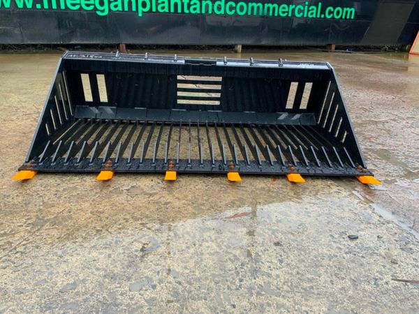 UNUSED SKID STEER STONE RAKE / BUCKET....318wa 379602803