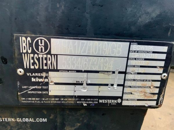 2019 WESTERN 105lts FUEL DELIVERY CADDY......1148. 380384127