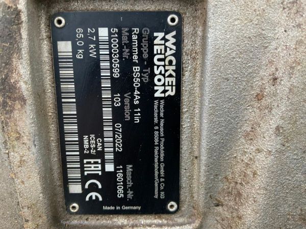 2022 WACKER NEUSON JUMPING JACK PLATE....18wa 380580430