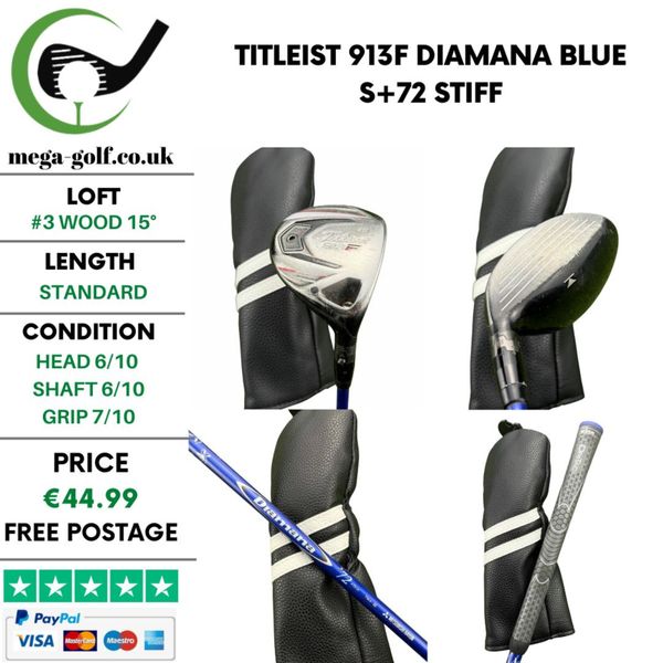Titleist 913F #3 Wood 15° /Diamana Blue S+72 Stiff for sale in Co