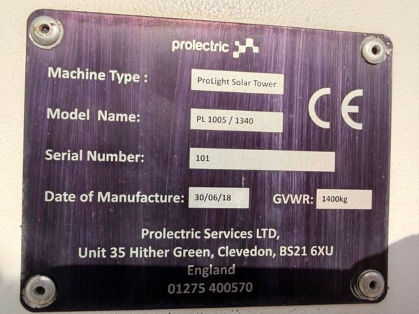 ProLight Solar lighting tower with camera system.. 381255043