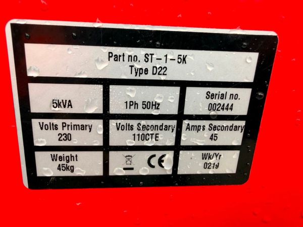 5 KVA , 110V site transformer .... 138 381507761