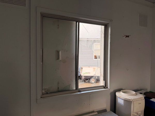 Damaged site office cabin 20 x 9 382540616