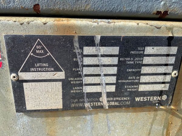 WESTERN STATIC WATER BOWSER & PUMP......1259. 383712024