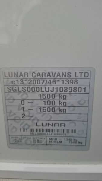 Lunar Clubman SR Island Bed Caravan 384780869