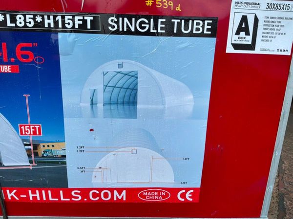 85ft x 30ft HEAVY DUTY DOMED SHELTER SHED.539d. 385073742