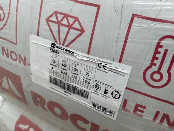 UNUSED 100mm ROCKWOOL INSULATION.....1913. 385035229