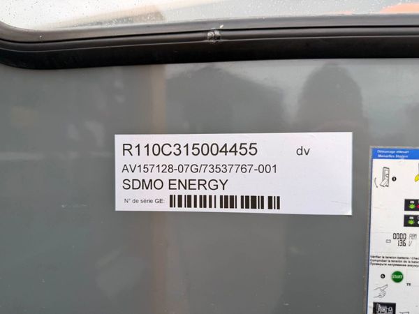 2017 SDMO 110 KVA GENERATOR GENSET ....843T 385241049