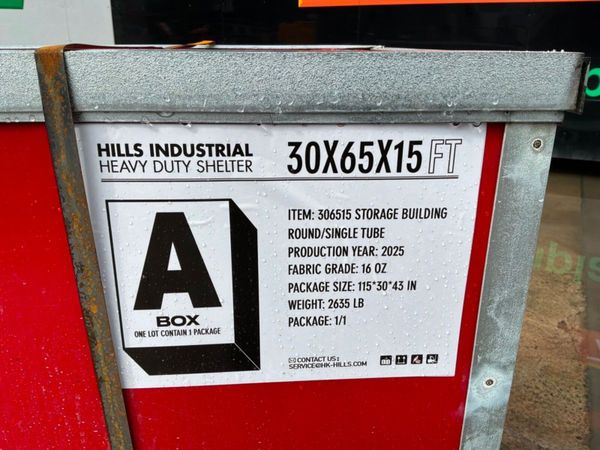 UNUSED 65ft x 30ft DOME STORAGE SHELTER...544d. 385305391