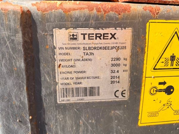 2014 TEREX 3 TON  ( AUTO ) SITE DUMPER ...662V 385851067
