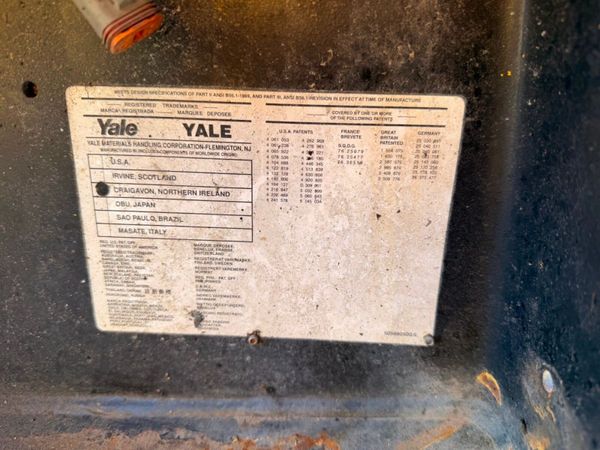 YALE 3 TON DIESEL FORKLIFT SIDE SHIFT. 385938168