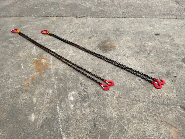 NEW 2.0mts x 8mm lifting chains brothers.. 2 leg.. 386249458