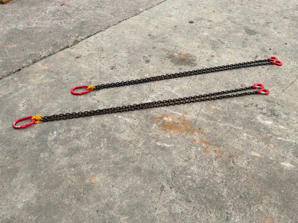 NEW 2.0mts x 8mm lifting chains brothers.. 2 leg.. 386249460