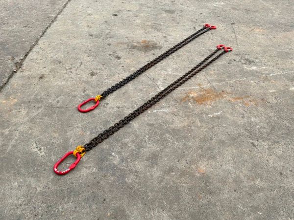 NEW 2.0mts x 8mm lifting chains brothers.. 2 leg.. 386249461