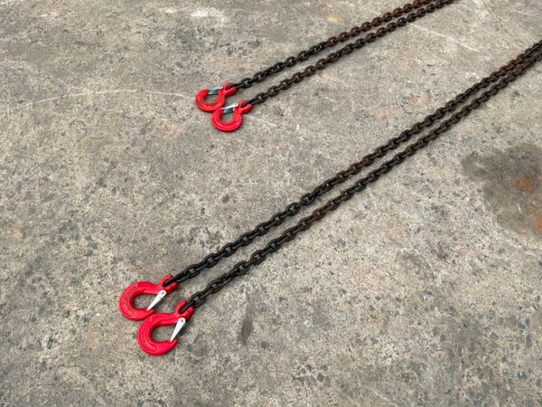 NEW 2.0mts x 8mm lifting chains brothers.. 2 leg.. 386249466
