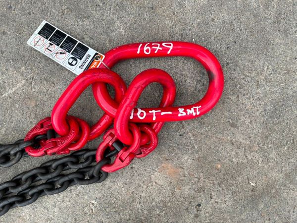 UNUSED 10 TONNE / 3mts LIFTING CHAINS.......1679t. 386276725