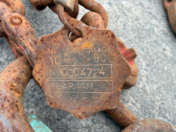 20ft x 10mm LIFTING CHAINS...4 LEG BROTHER...4824. 386215427