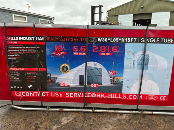 85 x 30 x 15 ft HEAVY DUTY DOMED SHELTER....4373 388057950