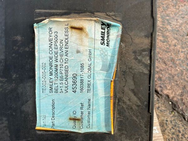 UNUSED 47" RUBBER CONVEYOR BELT........1419. 388112226