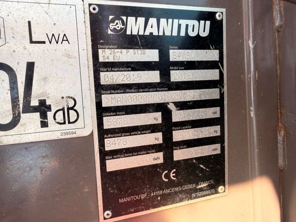 2019 MANITOU M26-4 ...ROUGH TERRAIN FORKLIFT 388622481