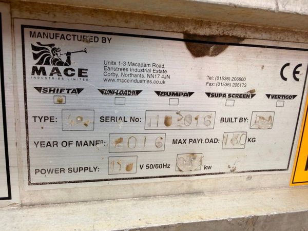 2016 MACE SHIFTA CONVEYOR ...4.4 m .....1431 388781386