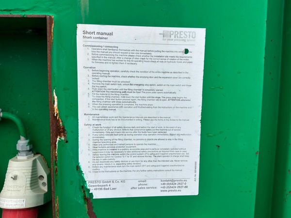 2021 HOOK LOADER SKIP WASTE COMPACTOR 389290348