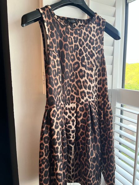 leopard print skater dress topshop Topshop chiffon cowl slip dress in leopard with blue print chiffon with  scarf