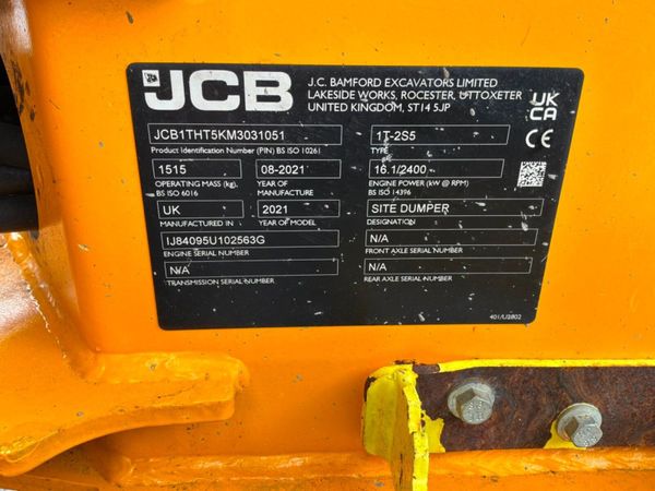 2021 JCB 1TH-2  1 TONNE HIGH TIP DUMPER......843. 389614934